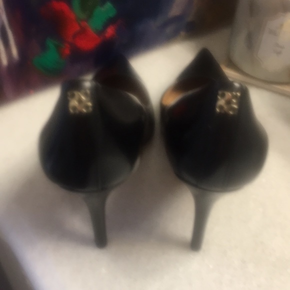 COACH pointed black leather heels 7.5 - Picture 4 of 6